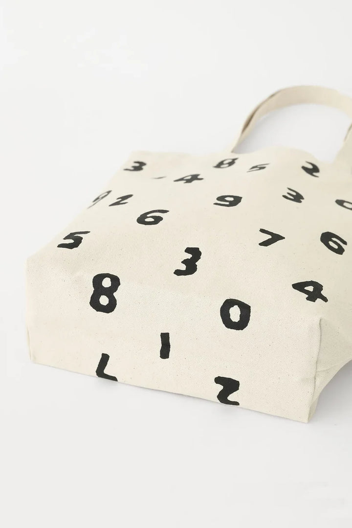 SOU.SOU Yousou Canvas Tote Bag - "So-Su-U" Numbers - Ecru x Black