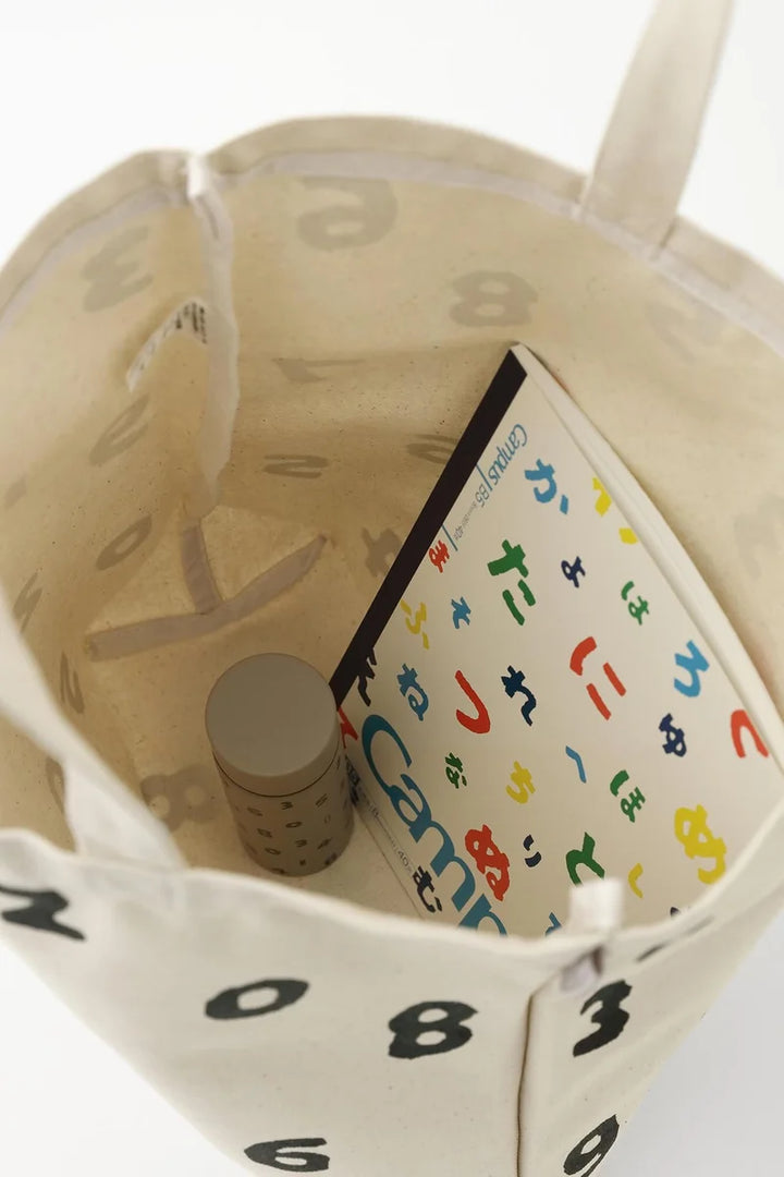 SOU.SOU Yousou Canvas Tote Bag - "So-Su-U" Numbers - Ecru x Black