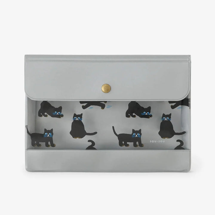 SOU.SOU x PHP Accessory Pouch - Black Cat Design