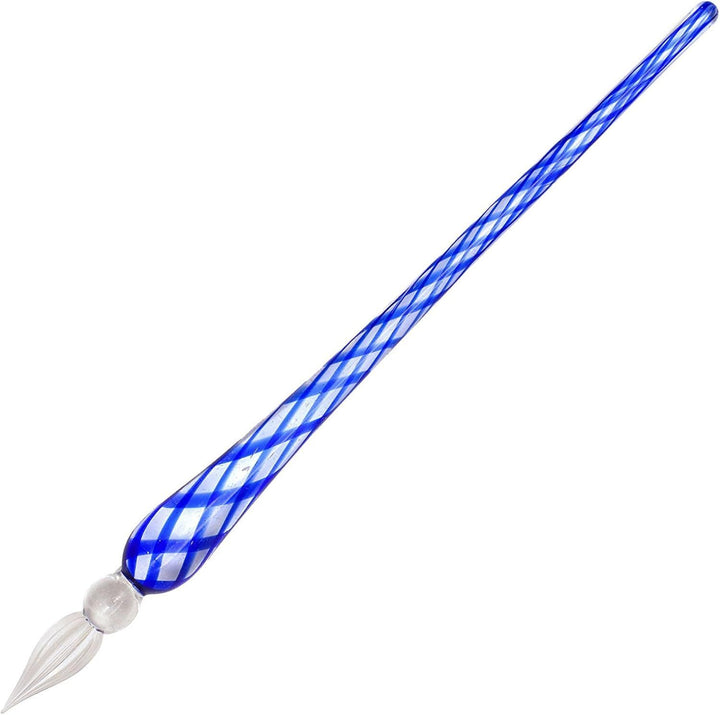 Teranishi Guitar Glass Dip Pen - Blue Lattice