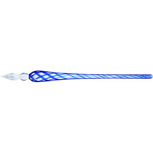 Teranishi Guitar Glass Dip Pen - Blue Lattice