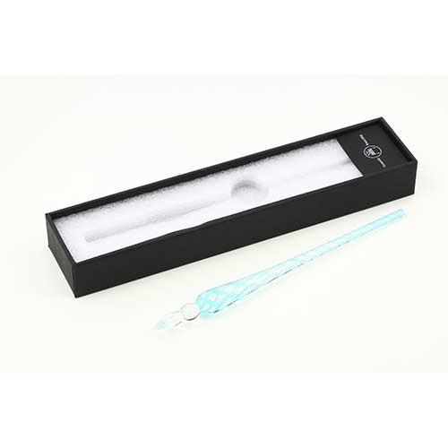 Teranishi Guitar Glass Dip Pen - Pale Blue Lattice
