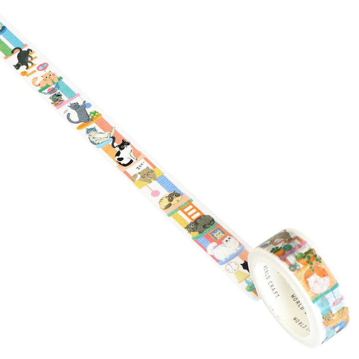 World Craft Vertical Washi Tape - Cat Tower