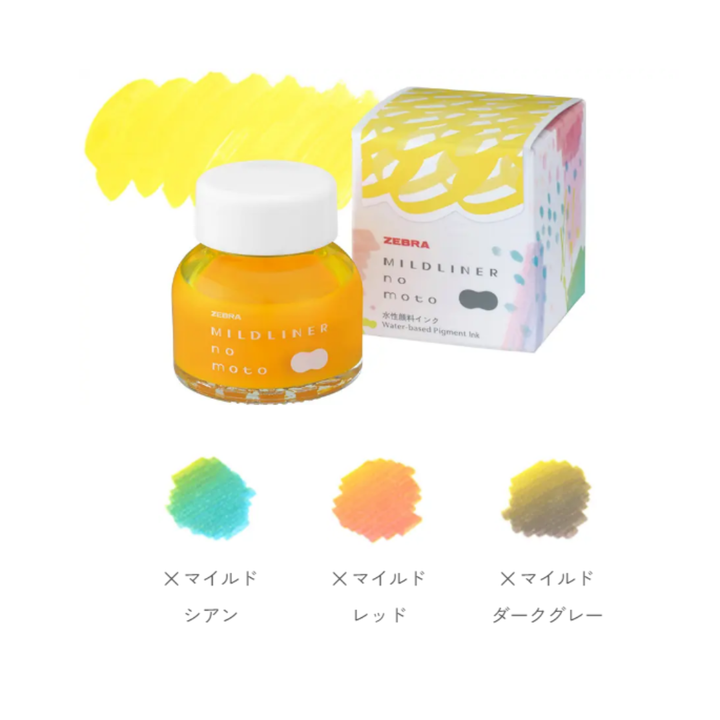 Zebra Mildliner-No-Moto Ink Bottle 10ml - Mild Lemon Yellow
