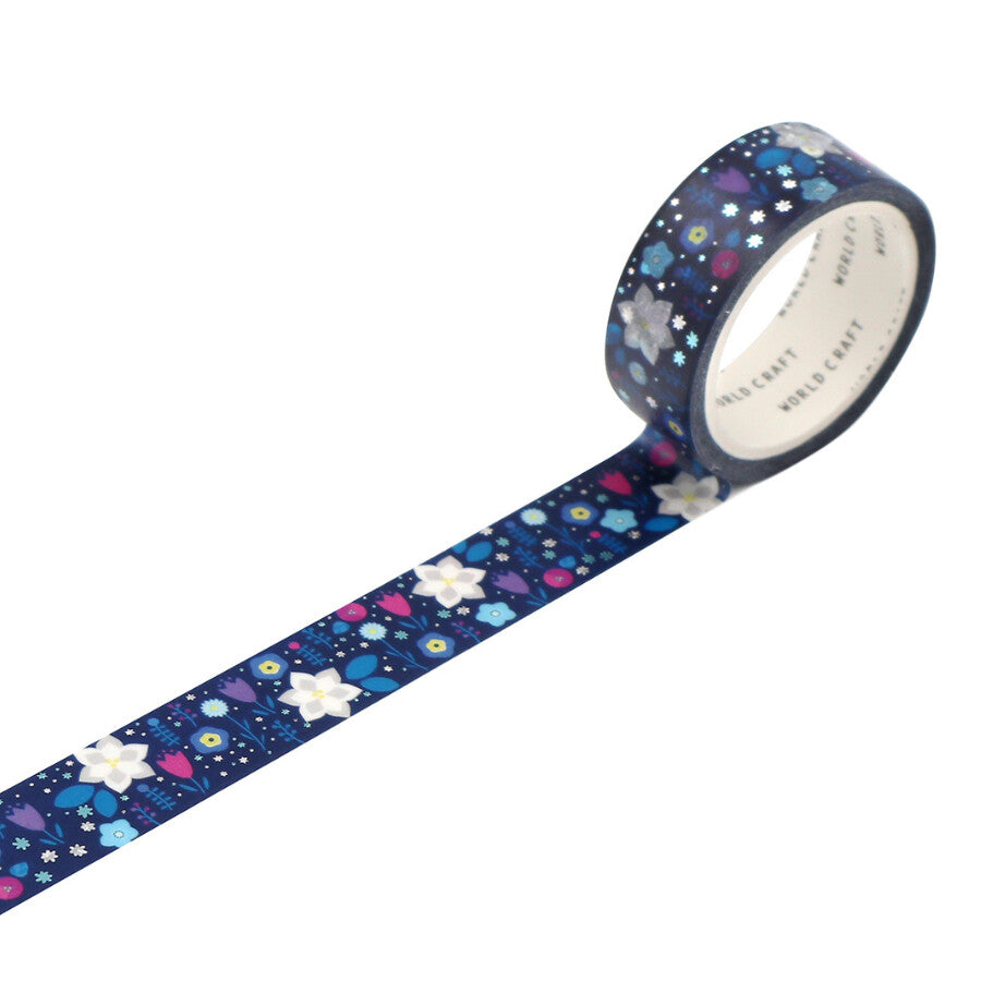 World Craft Glitter Washi Tape - Winter Floral