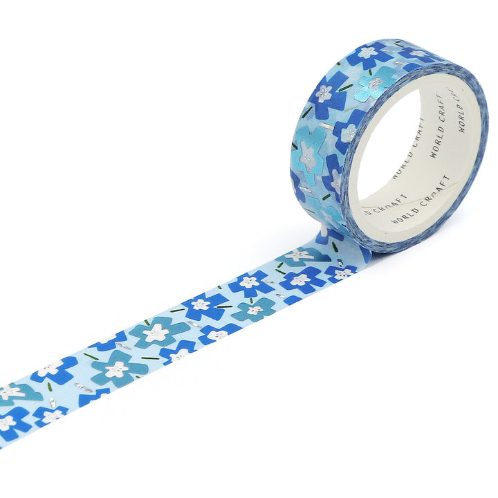 World Craft Glitter Washi Tape - Nemophila Flower