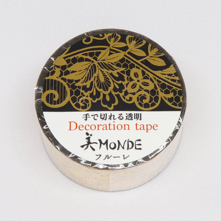 Kamiiso Monde Clear Decorative Tape - Gold Floral