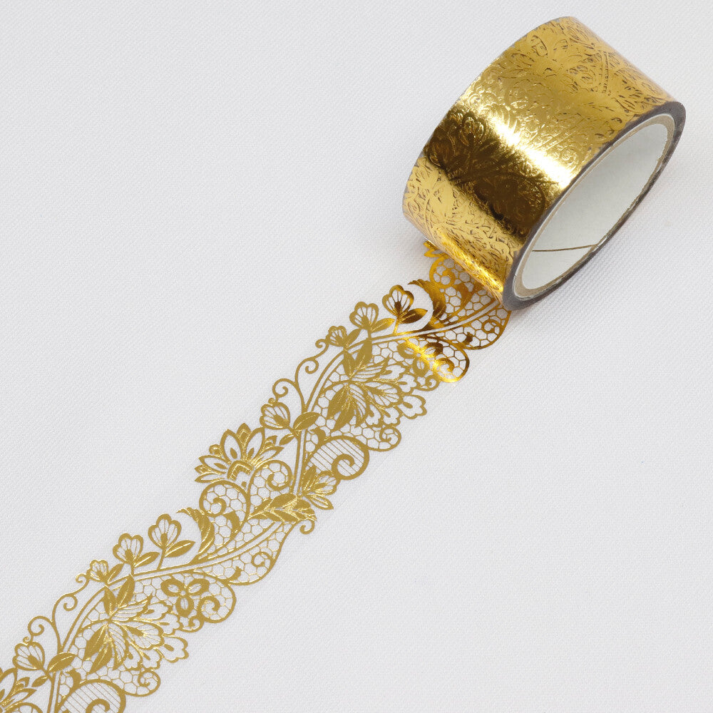 Kamiiso Monde Clear Decorative Tape - Gold Floral
