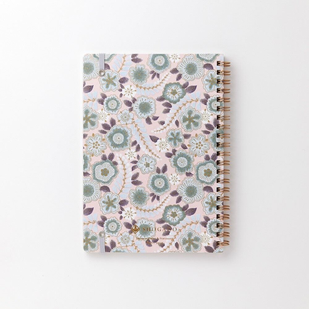 Shogado Yuzen Ring Notebook A5 - Garden Series - Pale Pink #5