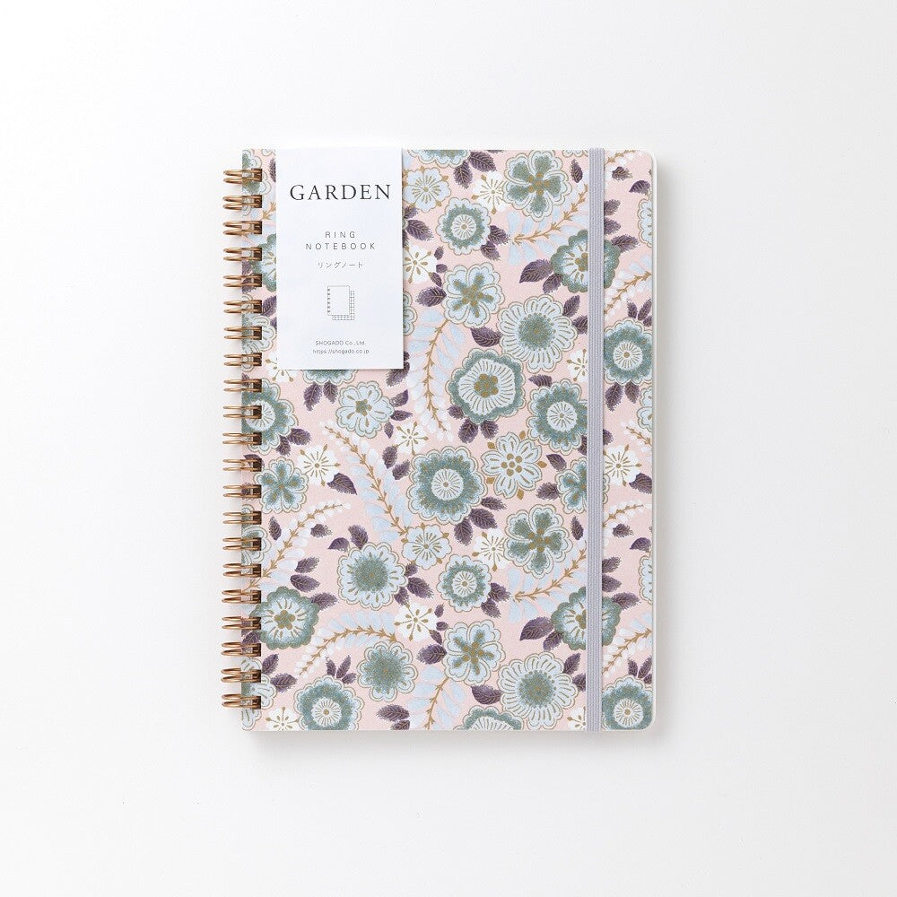 Shogado Yuzen Ring Notebook A5 - Garden Series - Pale Pink #5