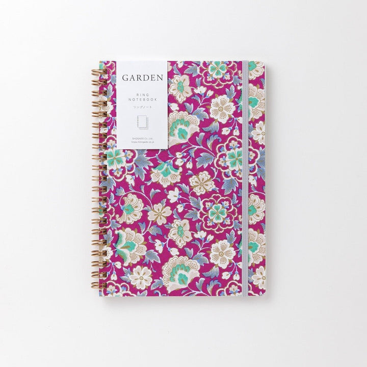 Shogado Yuzen Ring Notebook A5 - Garden Series - Purple #3