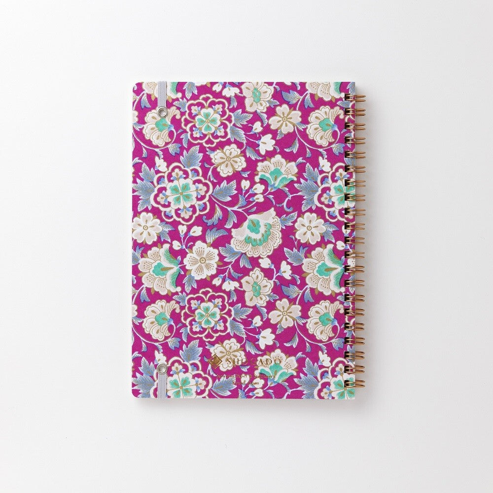 Shogado Yuzen Ring Notebook A5 - Garden Series - Purple #3