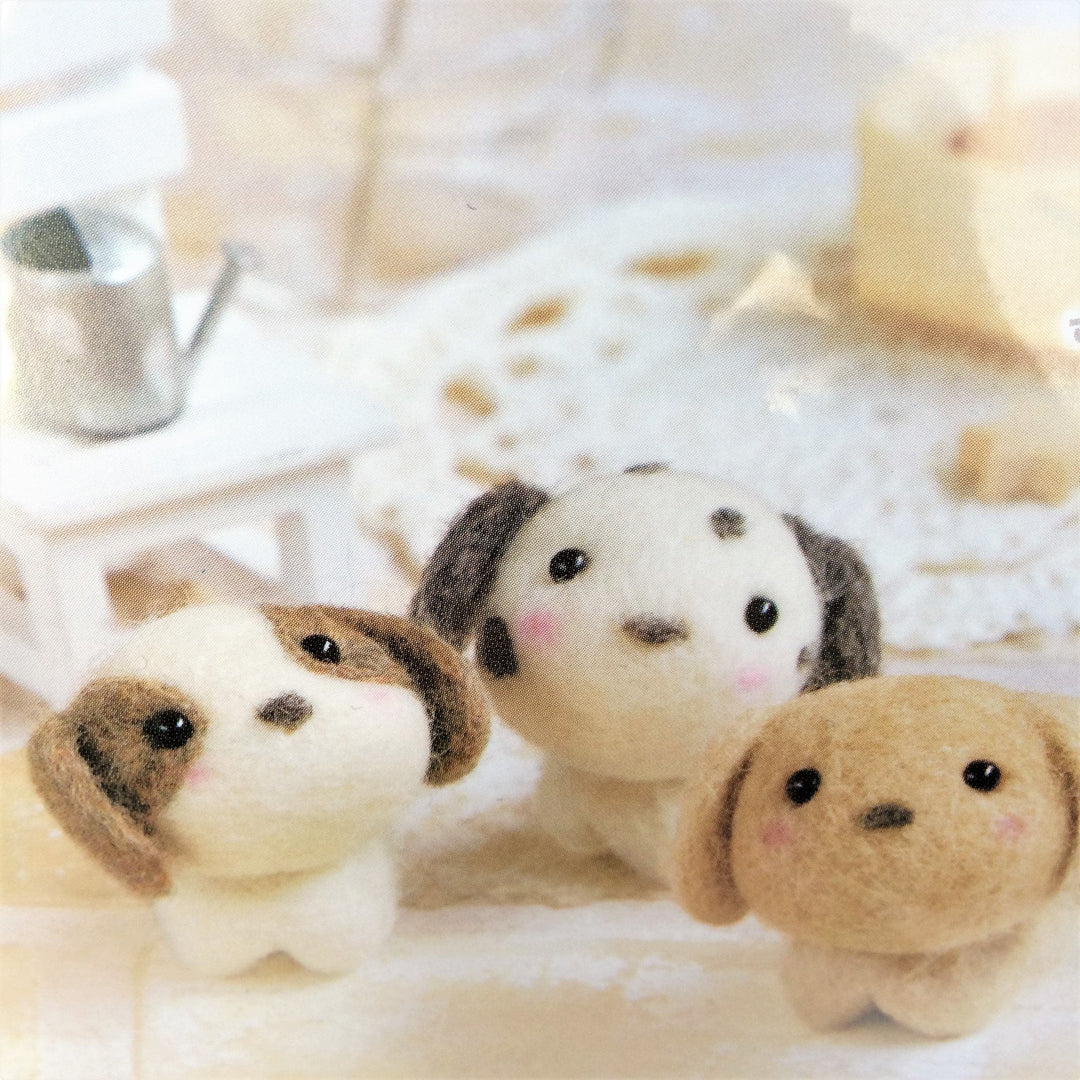 Japanese Hamanaka Needle Felting Kit- 3 Little Dogs (English translation included)