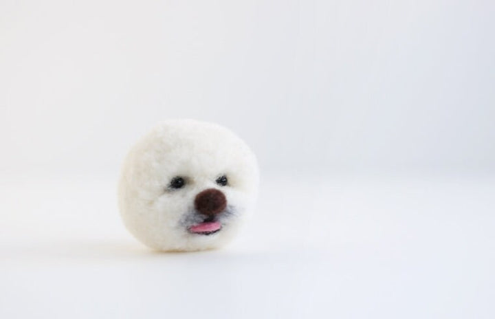 Trikotri KIT - Japanese Bichon Frise Pom Pom Kit - Make 2 Bichon Frise Dog Pom Poms!