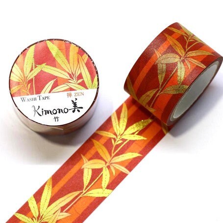 Kamiiso Yuzen Washi Tape - Kimono "Zen" Series - Autumn Leaves  (Made in Japan)