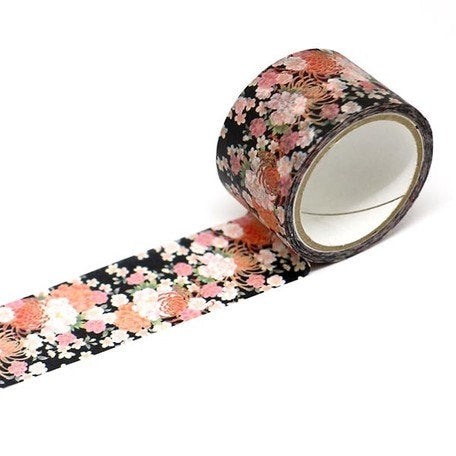 Kamiiso Yuzen Washi Tape - Kimono "Hana" Series - Peony (Made in Japan)