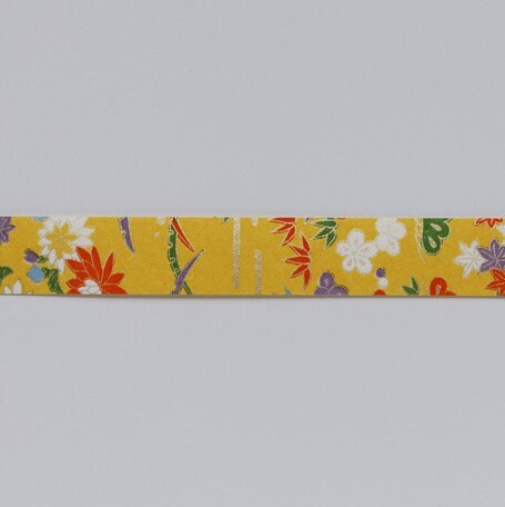 Yuzen Washi Tape - Yellow Floral #17 (Made in Kyoto, Japan)