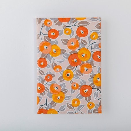 Shogado Yuzen Folding Stampbook - Shuincho Goen "Chic" Series - Orange #2 (Made in Kyoto, Japan)