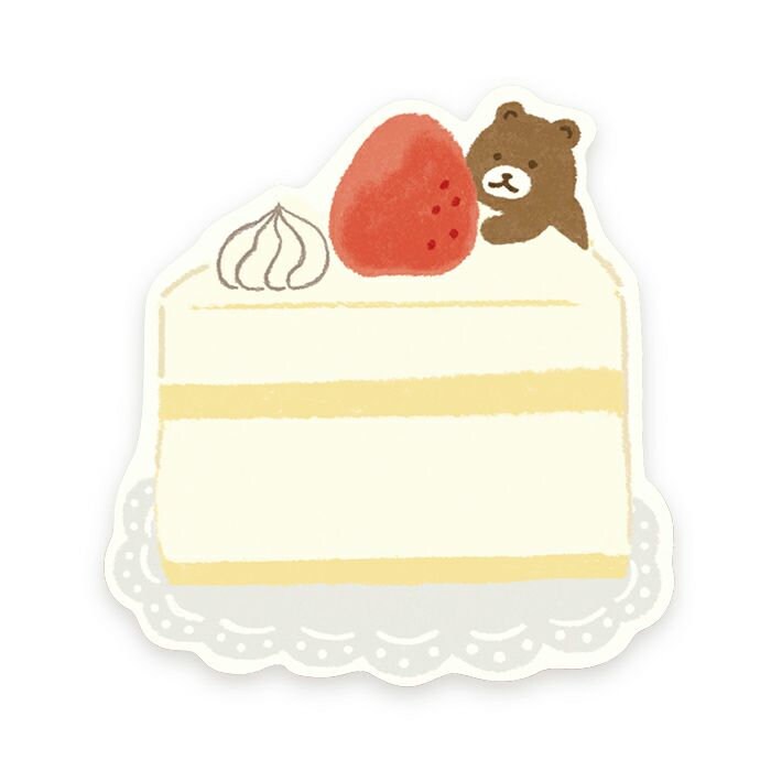 Furukawa Paper Works - Die Cut Sticky Note - Bear with Cake