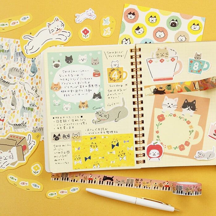 Furukawa Paper Works - Washi Tape - Cats on Piano