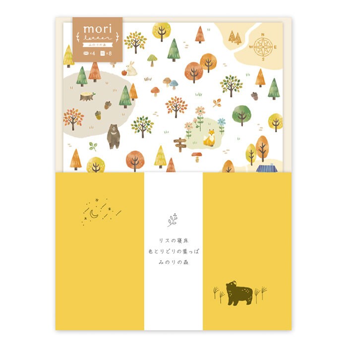 Mind Wave Letter Writing Set - Minori-no-Mori - Forest in Autumn