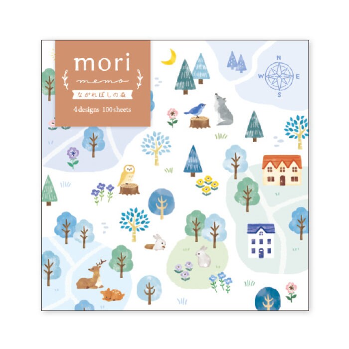 Mind Wave Memo Pad - Nagareboshi-no-Mori - Shooting Star in Winter Forest