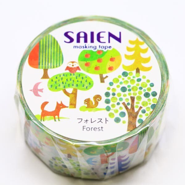 Kamiiso SAIEN Washi Tape - Forest (Made in Japan)