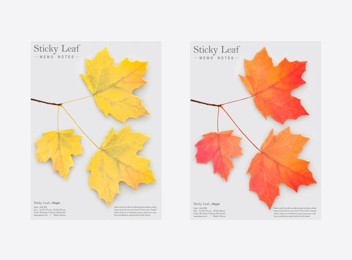 Appree Korea - Sticky Notes - Yellow Maple Leaf (Large Pack)