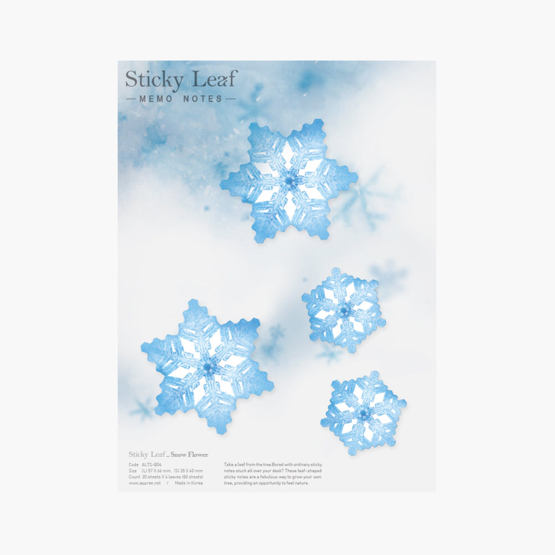 Appree Korea - Sticky Notes - Translucent Icy Blue Snowflake (Large Pack)