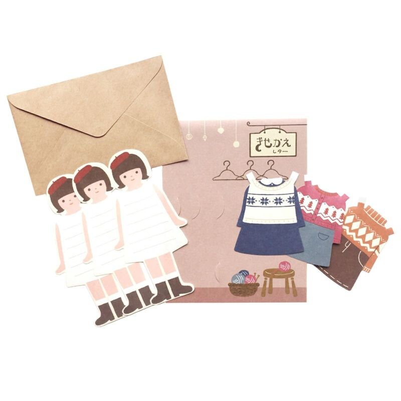 Furukawa Paper Works - Kisakae Letter Set - Dress up Girl - Nordic Style