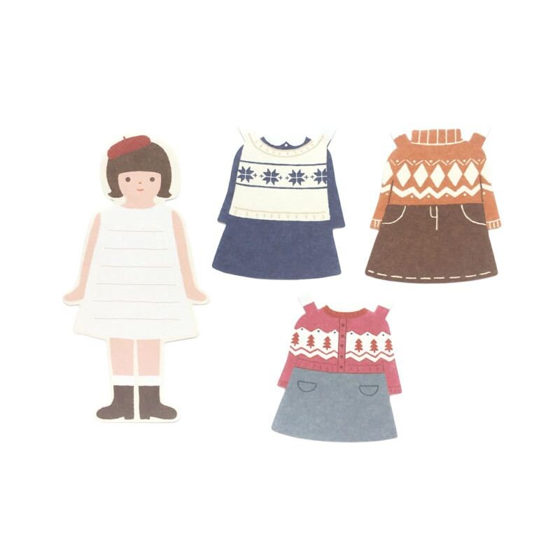 Furukawa Paper Works - Kisakae Letter Set - Dress up Girl - Nordic Style