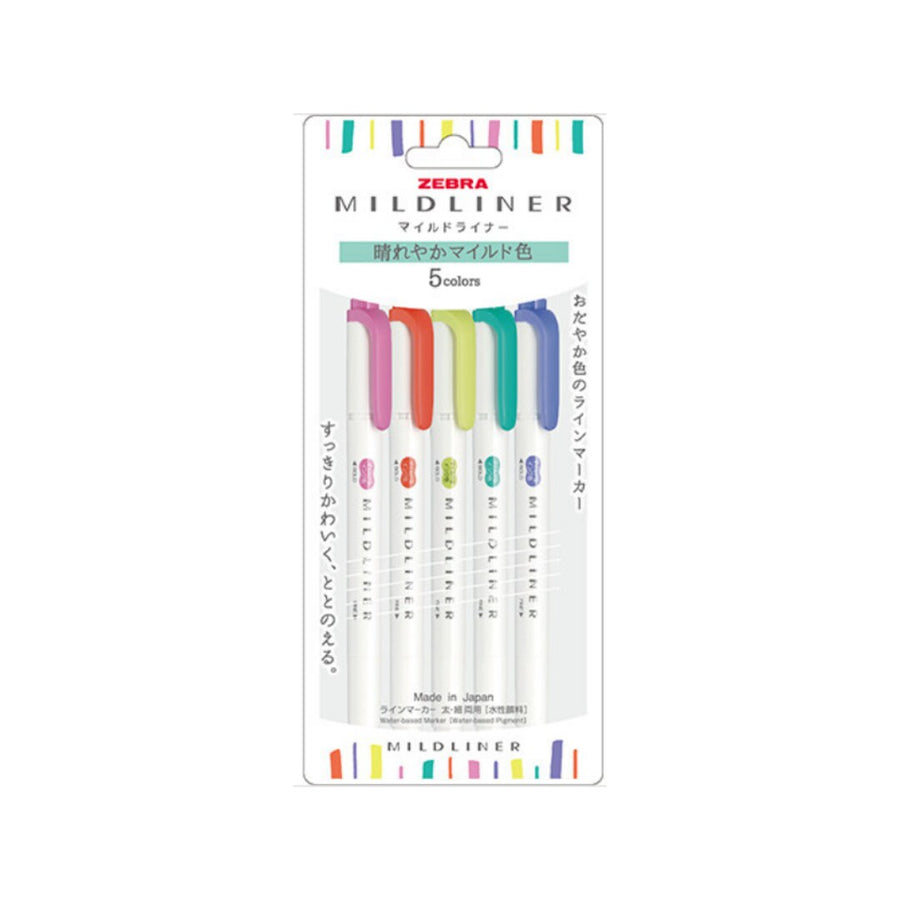 Zebra Mildliner - Set of 5 Colours - Sunny Mild